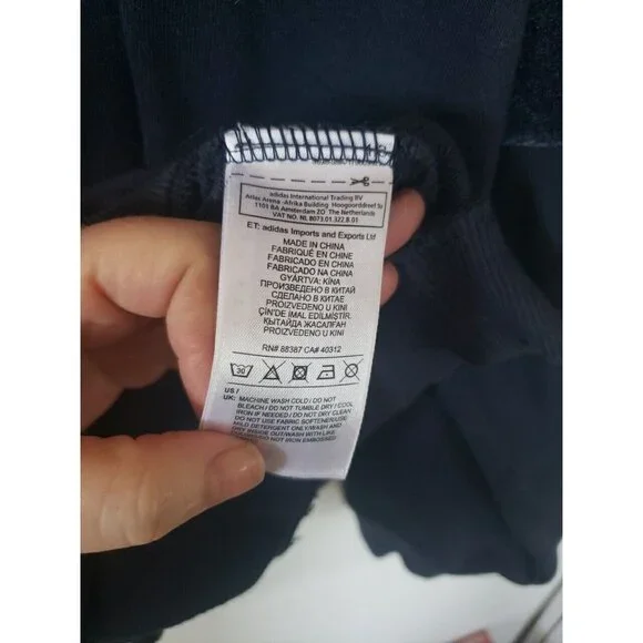 Adidas Sweatshirt Pullover Blue Mens XL Trefoil Velvet Stripes Cotton athleisure - Picture 11 of 13